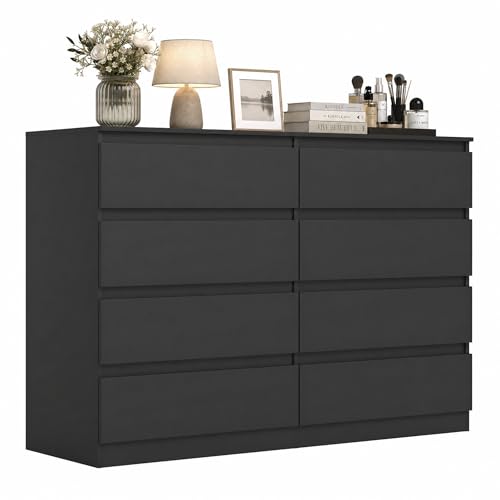 CIPACHO Black 8-Drawer Dresser