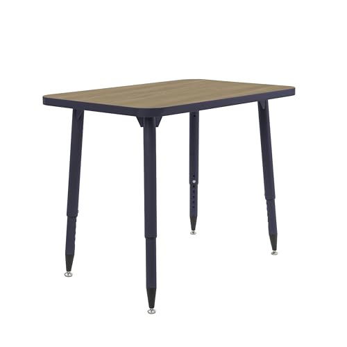 Image of Adapte Commercial Classroom Activity Table - 24 inch x 36 inch Rectangle, ADA Compliant Tapered Legs with Glides & Casters, Adjustable Height 22-34 inch Wheelchair Accessible, School & Office Furniture