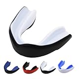 WANSEASY Pro Mouth Guard, Sports Mouth Guard for Football, Basketball, Lacrosse, Hockey, MMA, Boxing, Jiu Jitsu, Adult & Youth Mouth Guard, Works w/Braces Mouth Guard (Black and White)