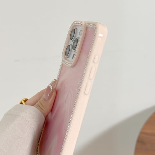 Coque de luxe en plastique transparent avec strass pour iPhone 15 rigide - 3