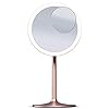 Fancii Nala, oplaadbare make-upspiegel met dimbaar ledlicht, 3 kleurinstellingen en 10 keer afneembare vergrotingsspiegel, tafelspiegel, make-upspiegel met niet-verblindende verlichting