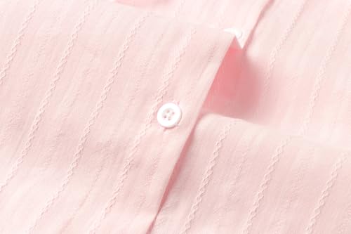 LittleSpring Girls Button Down Shirt for Kids Peter Pan Collar Ruffle Blouse4