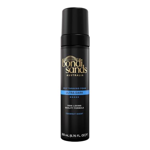 Bondi Sands Ultra Dark Self-Tanning Foam - Lightweight Buildable Formula Gives a Sun-Kissed Glow for a Flawless Finish; Enriched with Aloe Vera; Vegan + Cruelty Free Coconut Scent - 200 mL/7.04 Oz