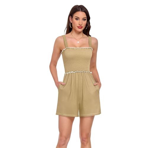 Barboteuse marron pour vos vacances à la plage, tenue d'été décontractée chic