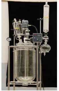 GOWE Borosilicate Glass Reaction Kettle,Cylindrical Glass Reaction Reactor,10L