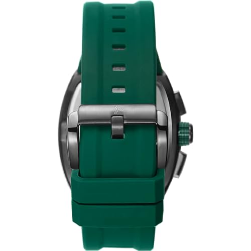 Tornado Xenith Men’s Multi Function Watch – Japanese Quartz, 43mm Gun Metal Stainless Steel Case, Water Resistance 10 ATM, Green Silicone Strap, 3 Year Warranty