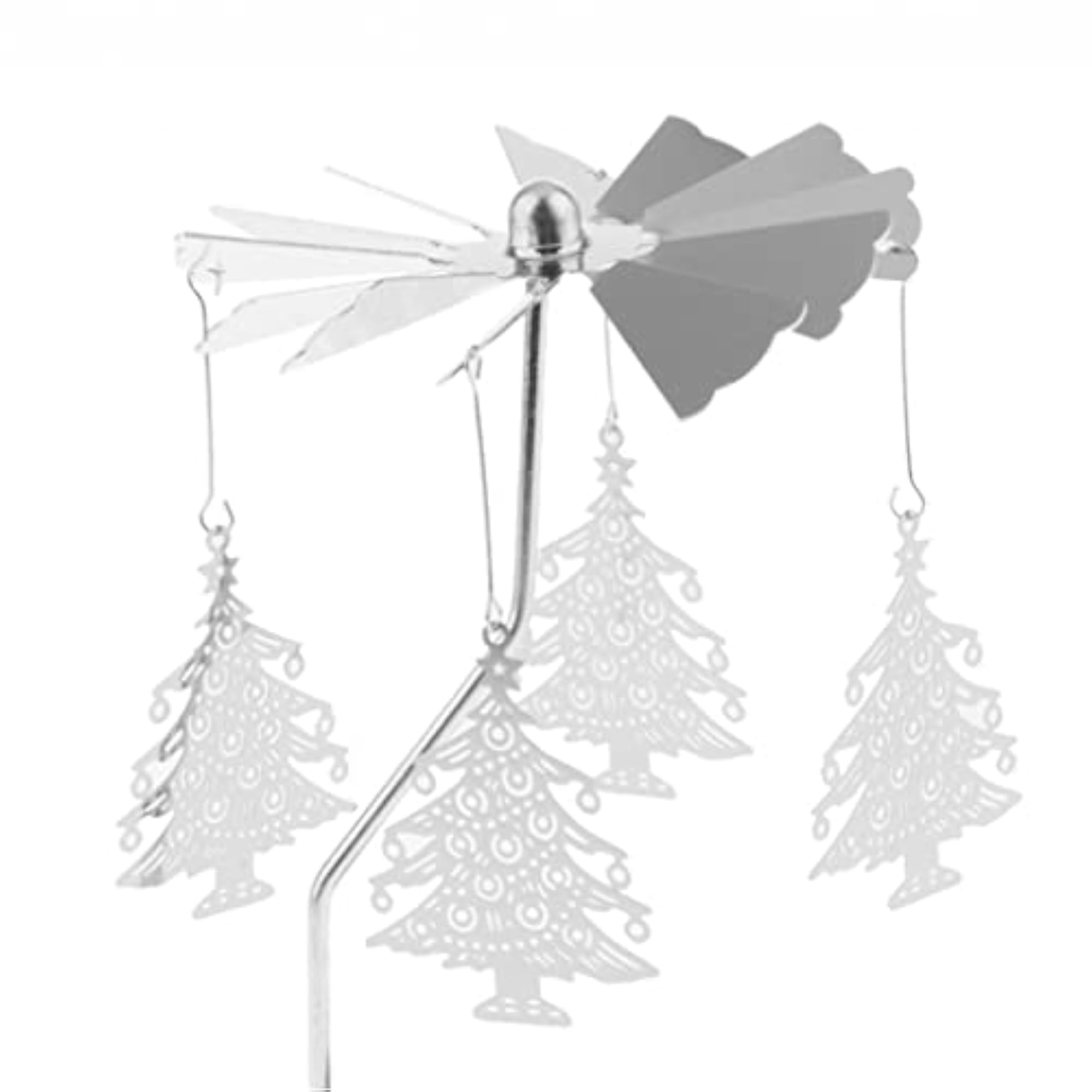 2x Christmas Decor Rotating Candle Tea Light Holder, Tree