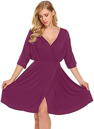 Miniatura 3 de Ekouaer Vestido de maternidad 3 en 1 para maternidad, trabajo de parto y lactancia, camisón de enfermería, ropa de dormir para lactancia, tallas S a
