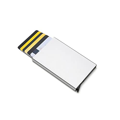 Business Card Holder Card Holder Men and Women Smart Wallet Aluminum Alloy Credit Card Holder RFID Business Casual Anti-Theft Card Holder Mini Purse for Women(Black)2