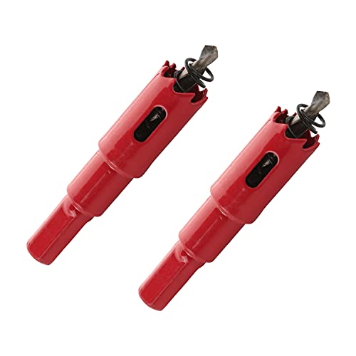 Utoolmart ホールソー ホルソー ドリル 穴あけ ホルソー 工具 インパクトドライバー 電動ドリル ボール盤 対応 木工 塩ビ プラスチック アクリル 発泡スチロール 用 穴あけ 器具穴あけ直径16mm 柄長21mm 総長80mm 2 pcs