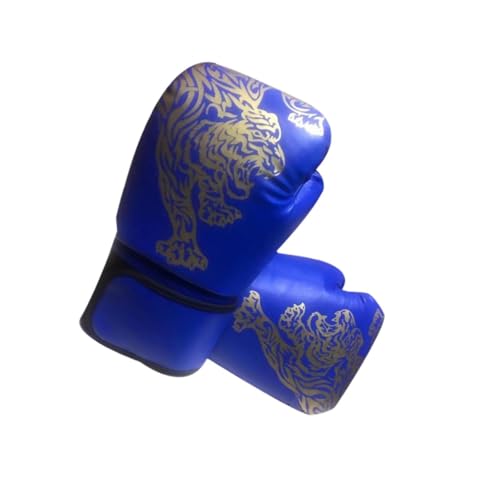 rockible Guantes de Boxeo, Guantes de Boxeo, de protección, Medio, para Golpear Sacos de Boxeo, Artes Marciales Mixtas, Kickboxing, Hombres y Mujeres, Niños Azules