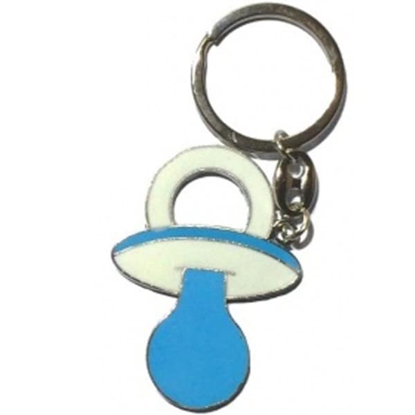 Trade Shop - 12 Llaveros De Recuerdo Para Bautizo, Nacimiento, Chupete De Metal Para Niño, Color Azul