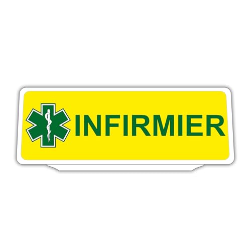 Plaque pare-soleil voiture infirmier réfléchissante jaune pour éviter les soucis de parking