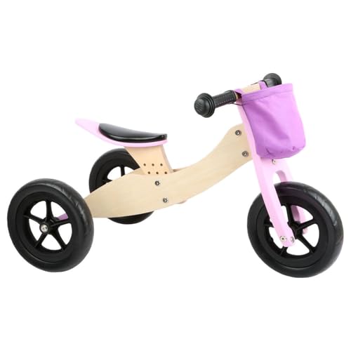 small foot Draisienne et Tricycle Maxi Rose, en Bois Rose, Tricycle et draisienne, siège réglable