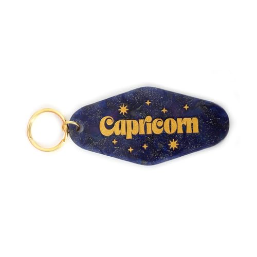 Astrological Leo Zodiac Sign Acrylic Keychain with Gold Stars