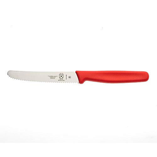 Image of Mercer Culinary Rounded Tip Wavy Serrated Bar Knife, Red, 4.3 inch
