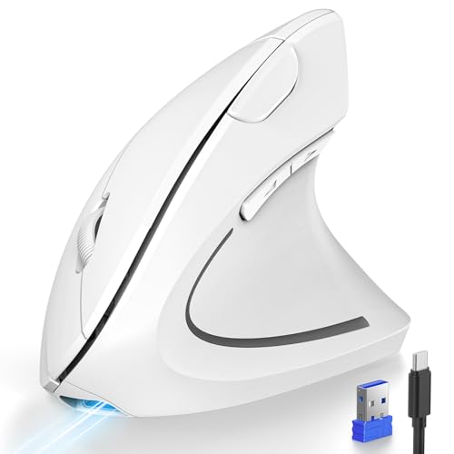 RAPIQUE R09 Bluetooth + USB Wireless Mouse, White/Blue
