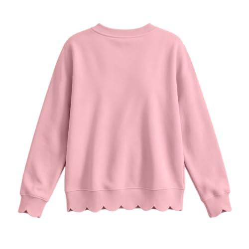 Oversized Pullover Sweaters for Women Casual Scalloped V Neck Tops | Scalloped Edge V neck Sweatshirt ,Relaxed Loose Fit,Lightweight Loungewear,Athletic Daily Trendy Fall Outfits - image 7