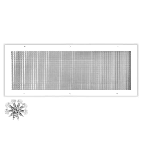 Image of 12 inch x 28 inch or 28 inch x 12 inch Cube Core Eggcrate Return Air Grille - Aluminum Rust Proof - HVAC Vent Duct Cover - White [Outer Dimensions: 14.75]