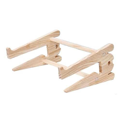 Soporte de madera para portátil que evita el dolor de cuello y eleva pantallas hasta 17,3