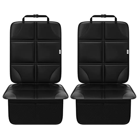 Kosiy Car Seat Protector for Child Car Seat, Waterproof 600D Thickest with Non Slip Backing Padding Car Seat Cover Mat Protector for Leather Seats 2 Pack (Black 2) Cover