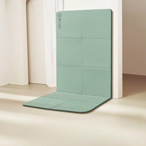 DRYYHEML(小さな店) ヨガマット 折りたたみ 厚め 8mm TPE 幅広 80p トレーニングマットエクササイズマット コンパクト 滑り止め 80cm*185cm 厚手 ピラティスマット 軽量 持ち運び 便利 (グリーン)