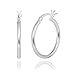 2mm Sterling Silver Hoop Earrings (15mm 18mm 22mm 25mm 30mm) (22 Millimeters)