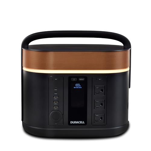 Duracell G800 Portable Power Station – Backup Power for Camping, Home, Emergency Use – 800W Lithium-Ion Battery, AC Outlets, USB-A & USB-C Ports, Solar Powered Capability (Panel Sold Separately)