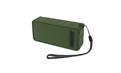 LW Excursion Grip Rugged Grill Rectangular Wireless Speaker with Strap, Powerful, Loud, Portable- Hunter Green