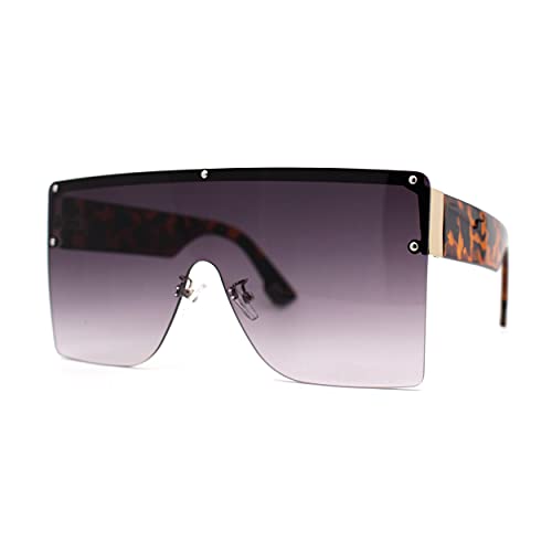 Oversize Rectangle Shield Flat Top Mob Sunglasses