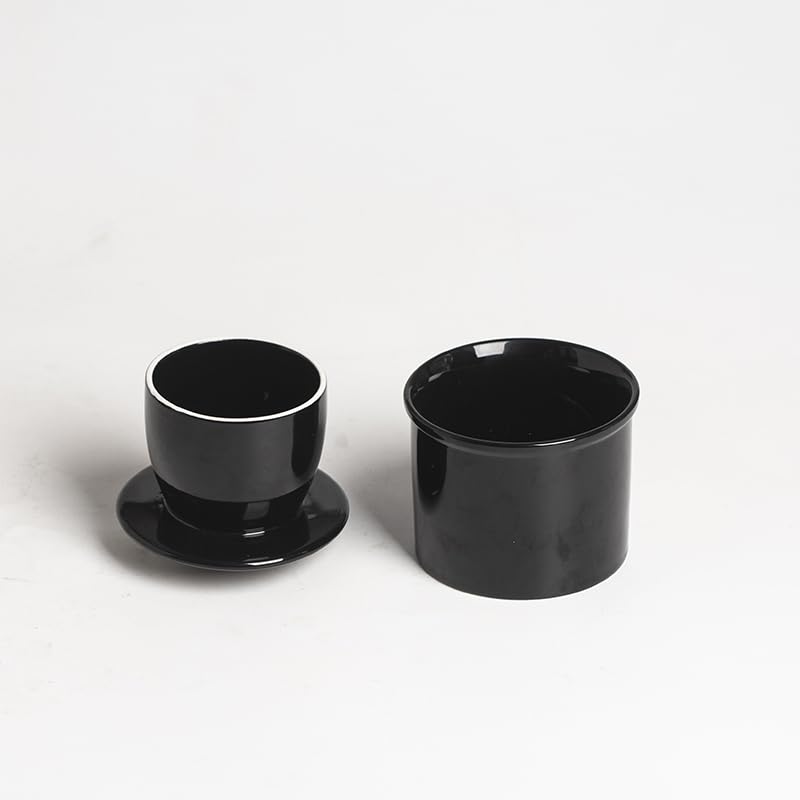 Kedested Butter Crock for Counter with Water, Ceramic Butter Keeper for Fresh Spreadable Butter, French Butter Dish with Lid, Butter Container Holder for Kitchen and Home Decor, Black