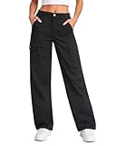 Dickies Womens Cargo Pants - Relaxed Fit Straight Leg Rugged Duck Canvas Work Pants for Women Casual and Utility Workwear, Size 27, Black