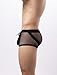 Mens Pouch Bulge Sexy Underwear Fashion Low Waist Boxer Briefs Hollow Out Double Thong Supporter Large Mesh Fabric Low Rise Lingerie Black L