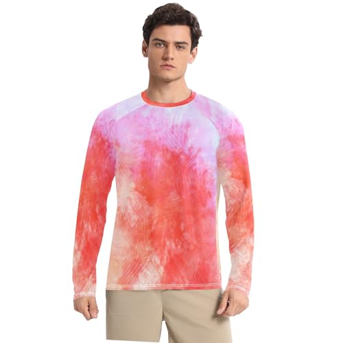 Colorful Messy UPF 50+ Long Sleeve Sun Shirt Comfortable Comfort Mens Sun Shirts Protection Long Sleeve Beach