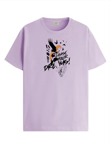 Image of ADRO Men's Cotton Comfort Fit Anime T Shirt - Premium Printed Haikyuu Tshirt - Perfect for Haikyuu Fans Print and Comfortable Fit T-Shirt