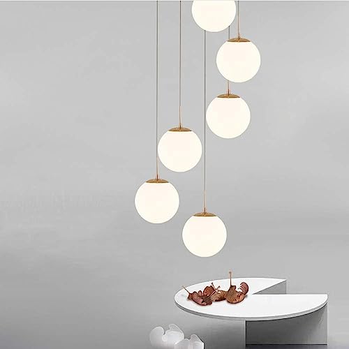 Lampe en verre blanc pour chambre à coucher salon et escalier QYYZTQY