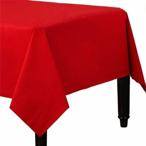 Tezraftaar® Paper Table Covers 90cm x 90cm Square Foldable Disposable Table Cloth (4, Red) — image 1