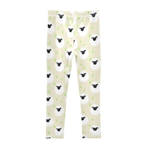 Girls' Leggings Cute Sheep Yellow Kids Yoga Tights Pants 1 Pack 23022812