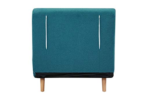 Gia Tri-Fold Convertible Polyester Sofa Bed Chair With Removable Pillow And Legs, Peacock Blue 1 Pack #TOP7