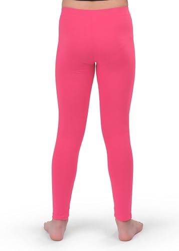 Silky Toes Little and Big Girls Premium Cotton Leggings/Size 2t to 16/ Many Colors for School Uniform Pink3