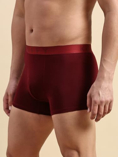Image of KOFFY Men's Stretchable Cotton Lycra Long Trunk with C-Type Front Open | Wrinkle-Free | Ultra-Soft Elastic