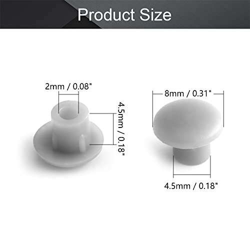 Image of MroMax 100Pcs Screw Cap Cover 3 /16inch Bottom Dia Fit for 4.5-5mm Diameter Hole Plastic Tube Cover Shelf Peg Hole Plugs for Cupboard Bookshelf Shelf Closet Cabinet Bracket Furniture Gray Tone