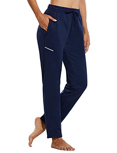 image for BALEAF Women's Lightweight Fleece Sweatpants Running Zipper Pockets At