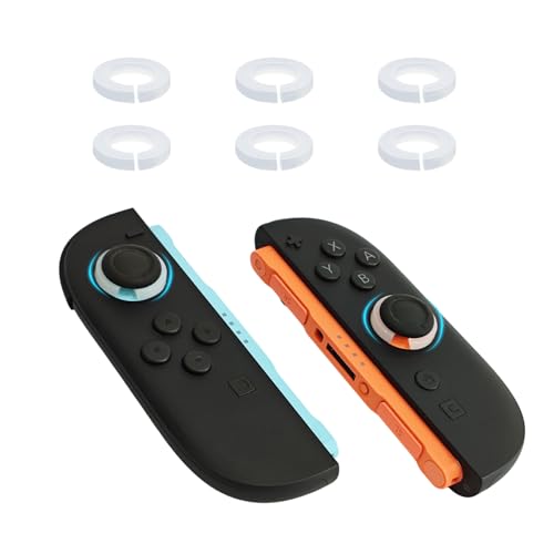 Plenbo 6-Pack Joystick Stabilizer Protector Rings– Anti-Drift Prevention Lock Clamp, Shock-Absorbing Silicone Grip Fixer, Compatible with Nintendo Switch 2 Joy-Con