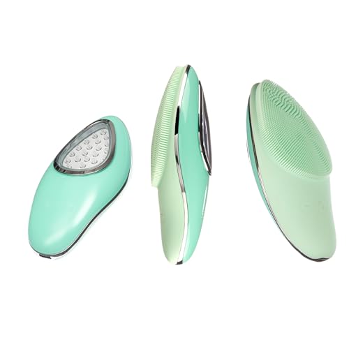 Rechargeable Silicone Facial Cleansing Brush & Face Scrubber, Water-Resistant Electric Face Exfoliator with LED Light, 6 Vibration Modes, Deep Cleansing Brush for All Skin Types, Men & Women