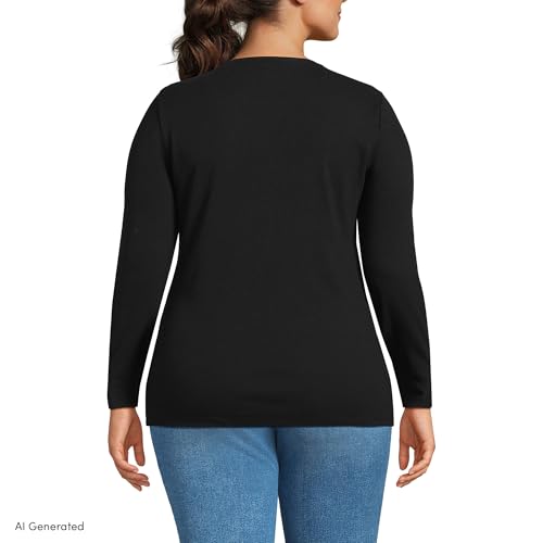 Image of Lands' End Women's Cotton Rib Knit T-Shirt