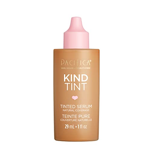 Image of Pacifica Tinted Moisturizer - Kind Tint Serum, Lightweight Hydrating Foundation with Vegan Collagen & Hyaluronic Acid for Dewy Glow, Buildable Coverage, Vegan, 1 fl oz (Shade 13)