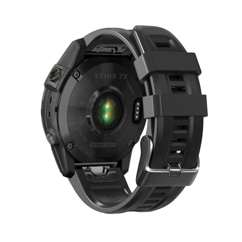 [�����ȓX] Quickfit �V���R���o���h �ɓK��Garmin Fenix 8 E Fenix 7 7X 6 5X Enduro 3 2 Pro Tactix 7 Pro �E�H�b�`�X�g���b�v 26mm 22mm ���X�g�o���h �u���X���b�g(Black,