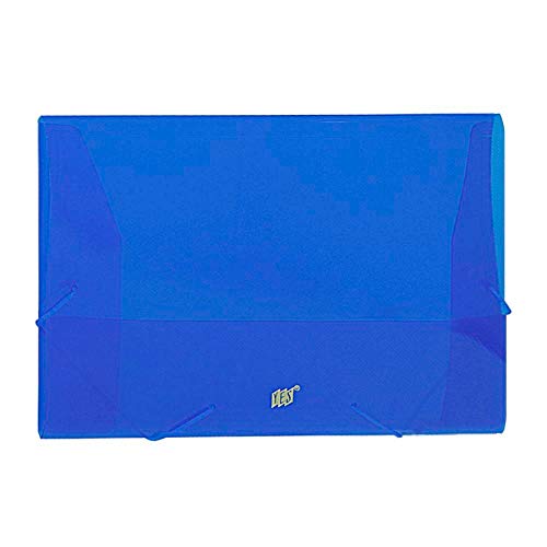 Pasta Aba Elástico, Ofício, YES, P02BSAZ, Transparente, Sem lombo,Azul