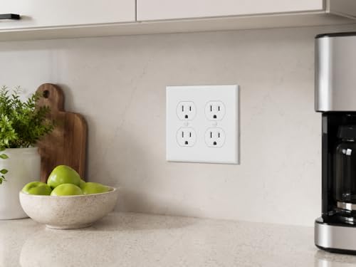 ChaosssCo Duplex Receptacle Wall Plates Kit, Electrical Outlet Covers,2-gang standard size Plug outlet cover (White, 2 Pack) by ChaosssCo - Used condition - Image 4